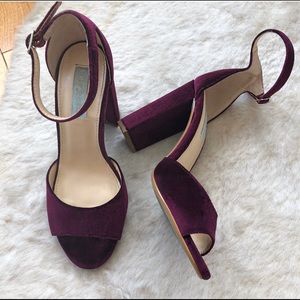 Betsey Johnson Velvet Purple Heels